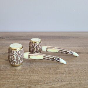 Vintage pipe shape salt & pepper shakers